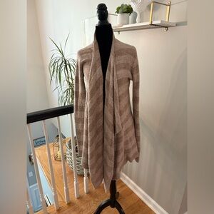 Cozy Tan Striped Barefoot Dreams Sweater EUC Size S/M